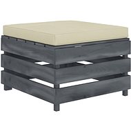 Garden Stool from Pallets with Cream Cushion Wood 3052100 - Ottoman