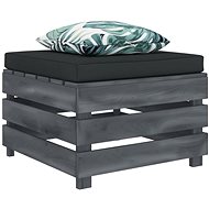 Garden Stool from Pallets with Flowered Cushion Wood 3052123 - Ottoman