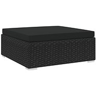 Partial Footstool 1 pc with Cushion Polyrattan Black 46804 - Footstool