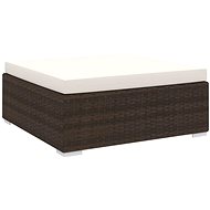 Partial Footstool 1 pc with Cushion Polyrattan Brown 46801 - Footstool