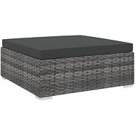Partial Footstool 1 pc with Cushion Polyrattan Grey 46803 - Footstool