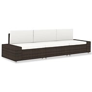 Partial Sofa 3-seater Polyrattan Brown 49516 - Garden Sofa
