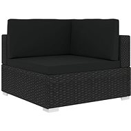 Partial corner armchair 1 pc with polyrattan black cushions 46800 - Garden Armchair