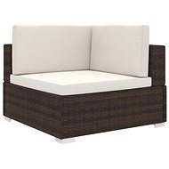 Partial corner armchair 1 pc with polyrattan brown cushions 46797 - Garden Armchair