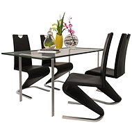 Dining Chair 4 pcs Black Faux Leather - Dining Chair
