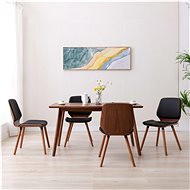Dining Chair 4 pcs Black Faux Leather - Dining Chair