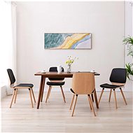 Dining Chair 4 pcs Black Faux Leather - Dining Chair