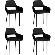 Dining chair 4 pcs black faux leather - Dining Chair
