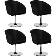 Dining chair 4 pcs black faux leather - Dining Chair