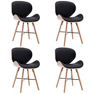 Dining Chairs 4 pcs Black Faux Leather and Bentwood - Dining Chair