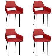 Dining chair 4 pcs red faux leather - Dining Chair