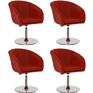 Dining chair 4 pcs red faux leather - Dining Chair