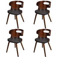 Dining Chairs 4 pcs Brown Bentwood and Artificial Leather - Dining Chair