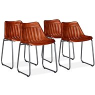 Dining Chair 4 pcs Brown Genuine Leather - Dining Chair