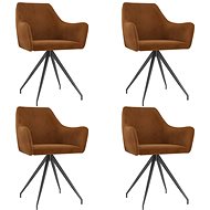 Dining chair 4 pcs brown velvet - Dining Chair