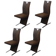 Dining chairs 4 pcs brown textile - Dining Chair