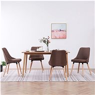 Dining chairs 4 pcs brown textile - Dining Chair