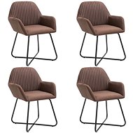 Dining Chairs 4 pcs Brown Textile - Dining Chair
