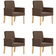 Dining chairs 4 pcs brown textile - Dining Chair