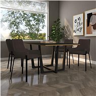 Dining chairs 4 pcs brown textile - Dining Chair