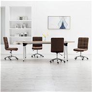 Dining chairs 4 pcs brown textile - Dining Chair