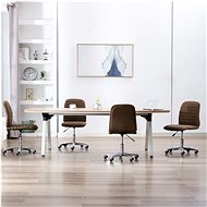 Dining chairs 4 pcs brown textile - Dining Chair