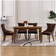 Dining Chairs 4 pcs Brown Textile - Dining Chair