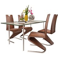 Dining Chair 4 pcs Brown Faux Leather - Dining Chair