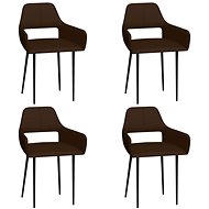 Dining chair 4 pcs brown faux leather - Dining Chair