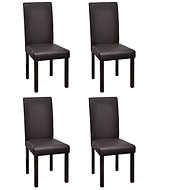 Dining chair 4 pcs brown faux leather - Dining Chair