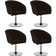 Dining chair 4 pcs brown faux leather - Dining Chair