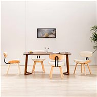 Dining Chairs 4 pcs Cream Bentwood and Artificial Leather - Dining Chair