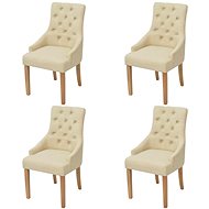 Dining chairs 4 pcs cream textile - Dining Chair