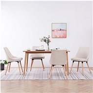 Dining chairs 4 pcs cream textile - Dining Chair