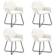 Dining chairs 4 pcs cream textile - Dining Chair