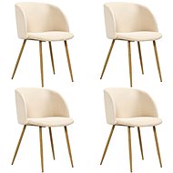 Dining Chairs 4 pcs Cream Textile - Dining Chair