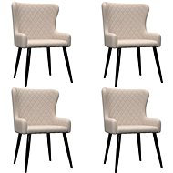 Dining Chairs 4 pcs Cream Textile - Dining Chair