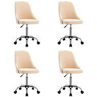 Dining chairs 4 pcs cream textile - Dining Chair
