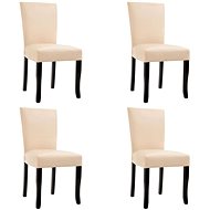 Dining chair 4 pieces of creamy artificial leather - Dining Chair