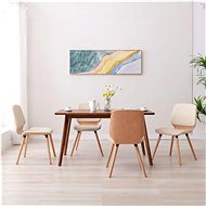 Dining Chair 4 pieces of Creamy Artificial Leather - Dining Chair