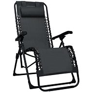 Folding garden chair black textilen 47899 - Garden Armchair