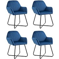 Dining Chairs 4 pcs Blue Velvet - Dining Chair