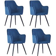 Dining chairs 4 pcs blue velvet - Dining Chair