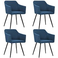 Dining chairs 4 pcs blue textile - Dining Chair