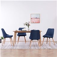 Dining chairs 4 pcs blue textile - Dining Chair