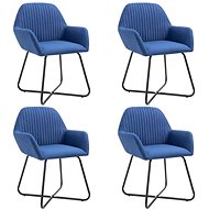 Dining chairs 4 pcs blue textile - Dining Chair