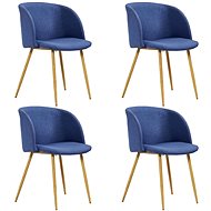 Dining chairs 4 pcs blue textile - Dining Chair