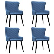 Dining chairs 4 pcs blue textile - Dining Chair