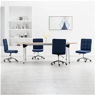 Dining chairs 4 pcs blue textile - Dining Chair
