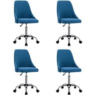 Dining chairs 4 pcs blue textile - Dining Chair